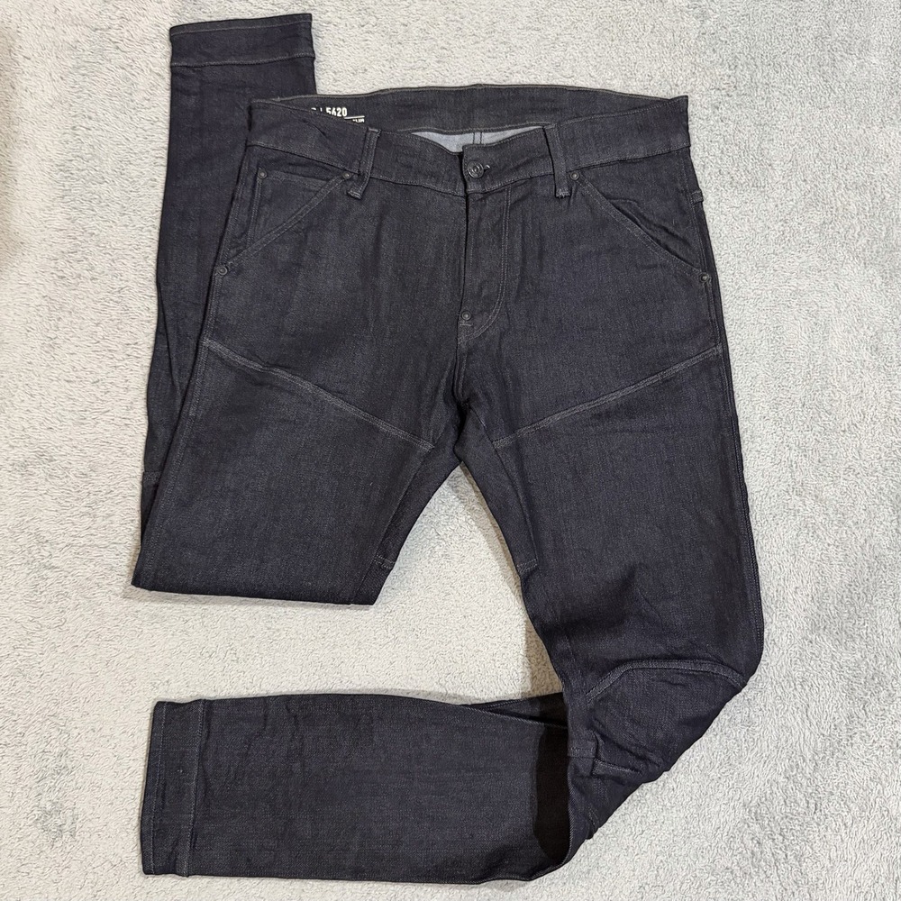 G-STAR RAW Men's 32x31 Dark Wash Denim 5620 3D Super Slim Jeans Biker *READ